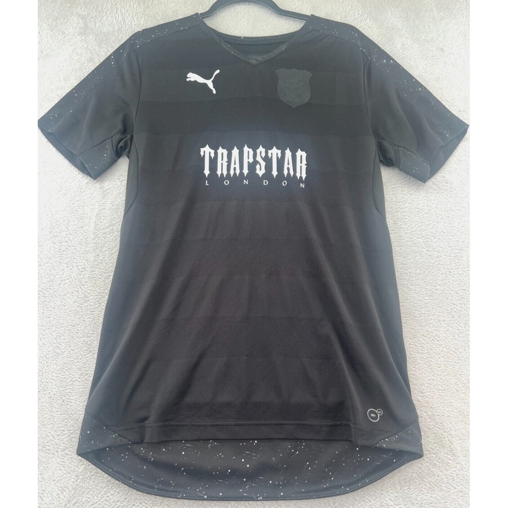Puma x Trapstar Shirt Mens Sz S London Soccer Jersey Black White Splatter